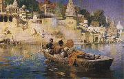 Edwin Lord Weeks The Last Voyage-A Souvenir of the Ganges, Benares. Spain oil painting artist